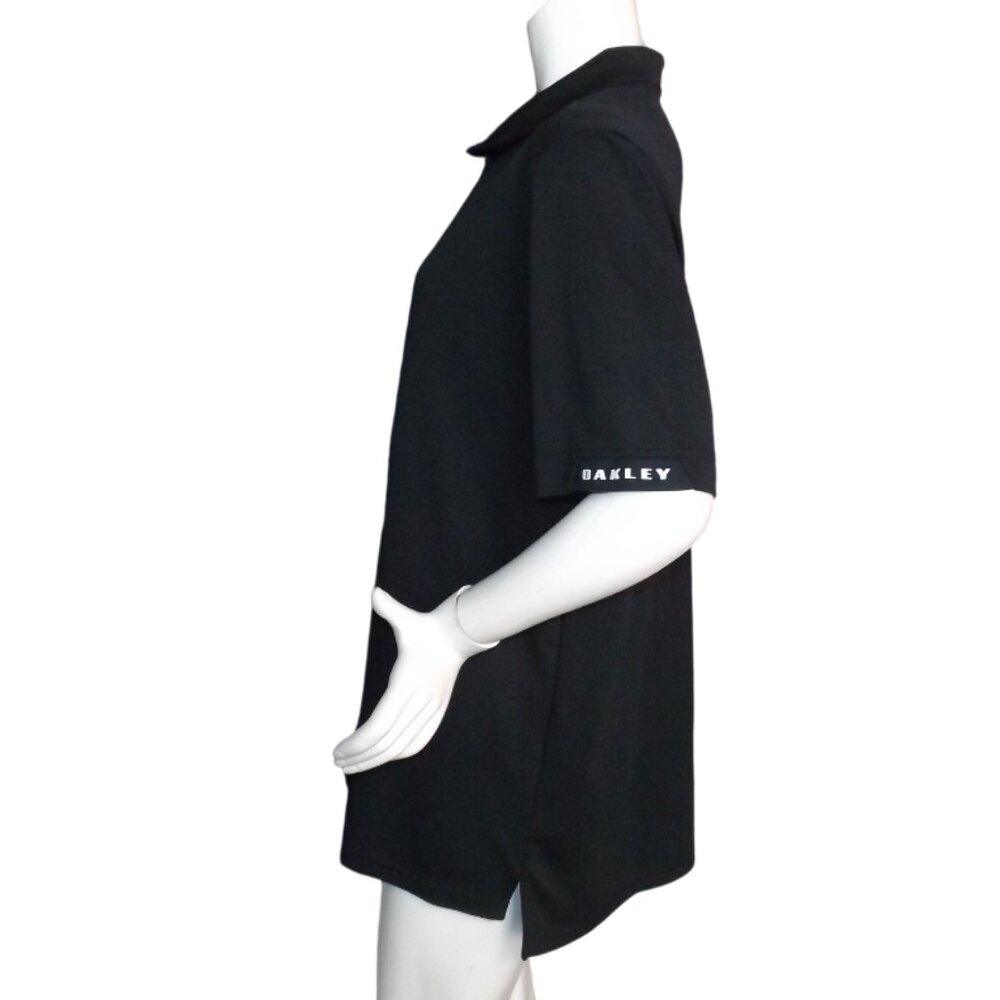 Oakley Polo Shirt, XL, Black, Short sleeve, Logo/O, 2 button collar, Regular Fit - Picture 7 of 12